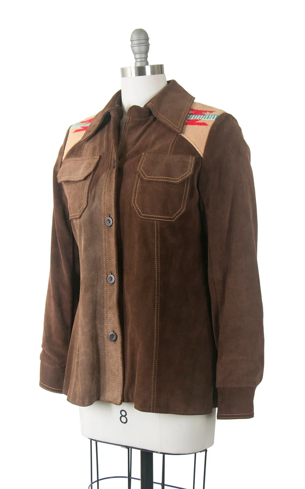 1970s Ms. Pioneer Chimayo Blanket and Suede Jacket | medium