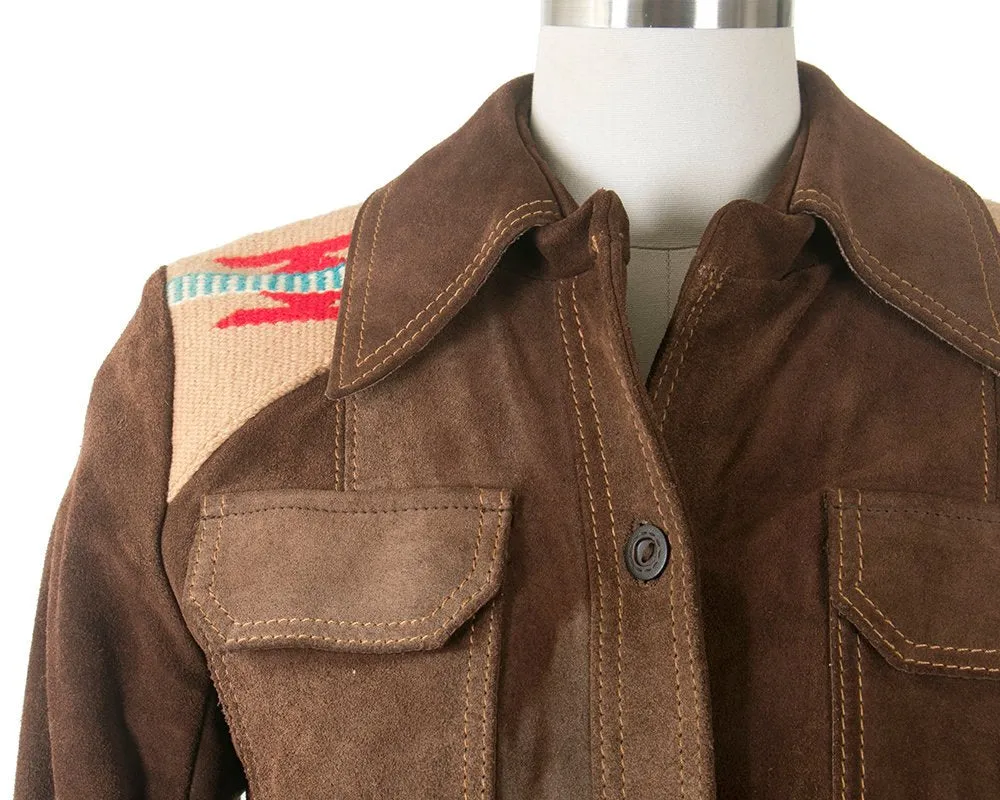 1970s Ms. Pioneer Chimayo Blanket and Suede Jacket | medium