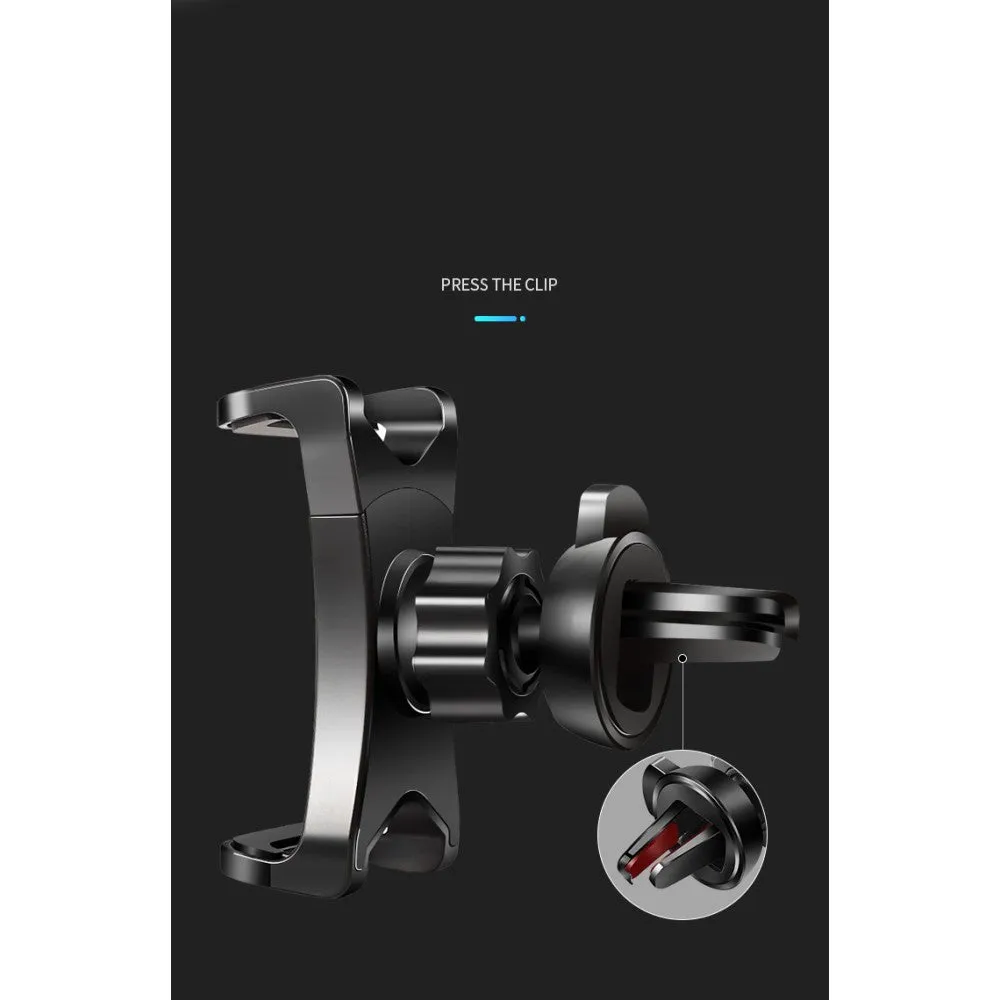 3 in 1 Car GPS Smartphone Holder: Dashboard / Visor Clamp   AC Grid Clip for Sharp Aquos Xx 302SH - Black