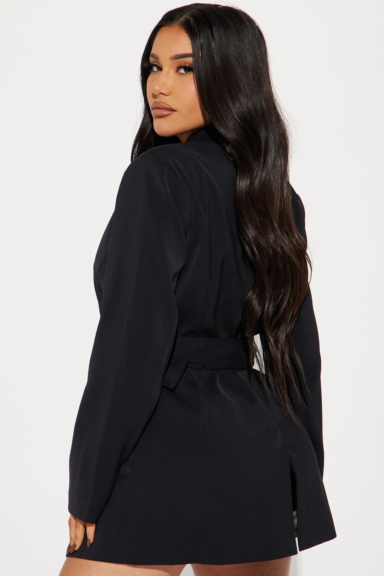 Analeah Belted Blazer - Black