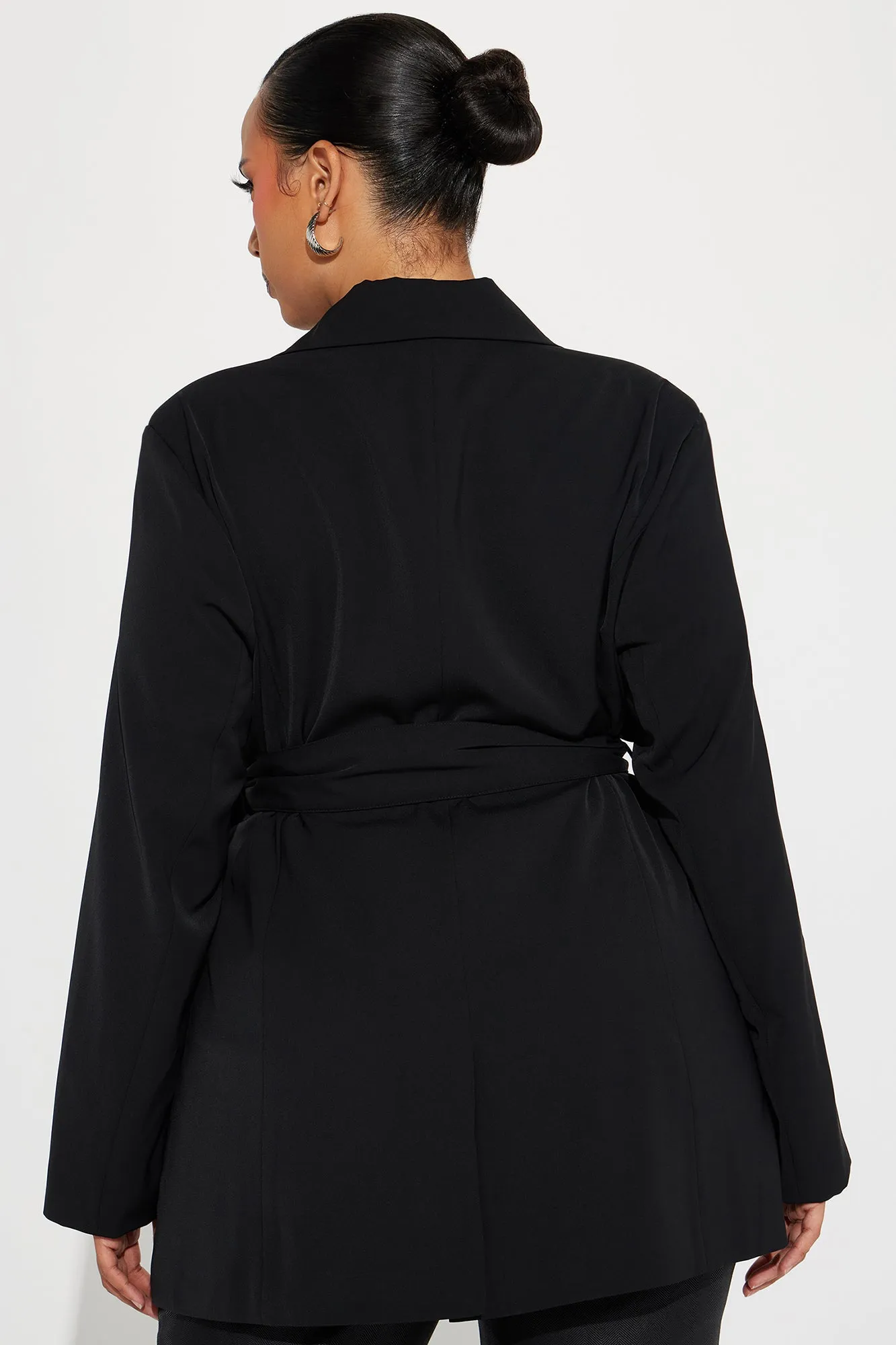 Analeah Belted Blazer - Black