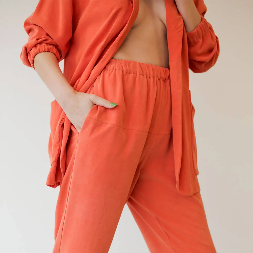 Belted Blazer - Washed Sienna