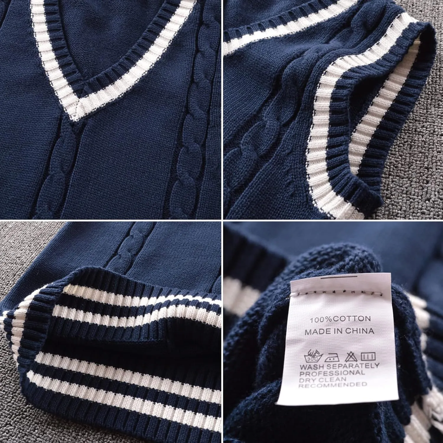 Blostirno Women’s Sweater Vest V Neck JK Uniform Kint Vests Solid Classic Sleeveless Pullover Sweaters Tops