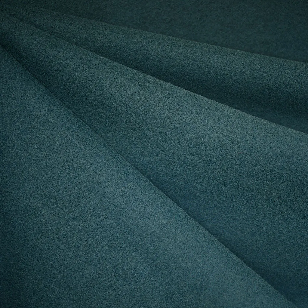 Designer Plush Melton Wool Coating Evergreen