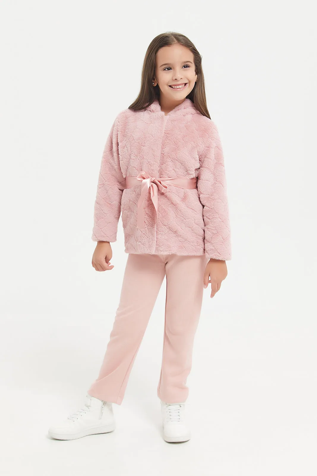 Girls Pink Hooded Jacket