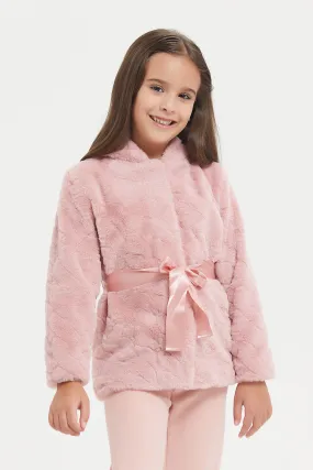 Girls Pink Hooded Jacket