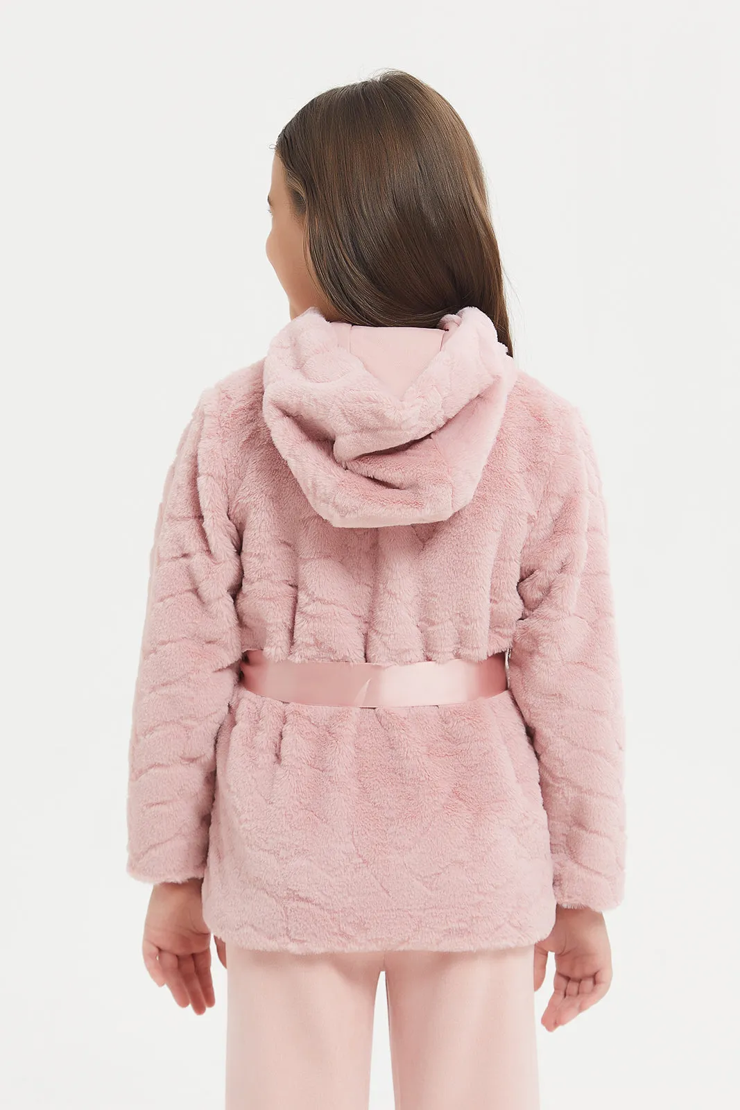 Girls Pink Hooded Jacket