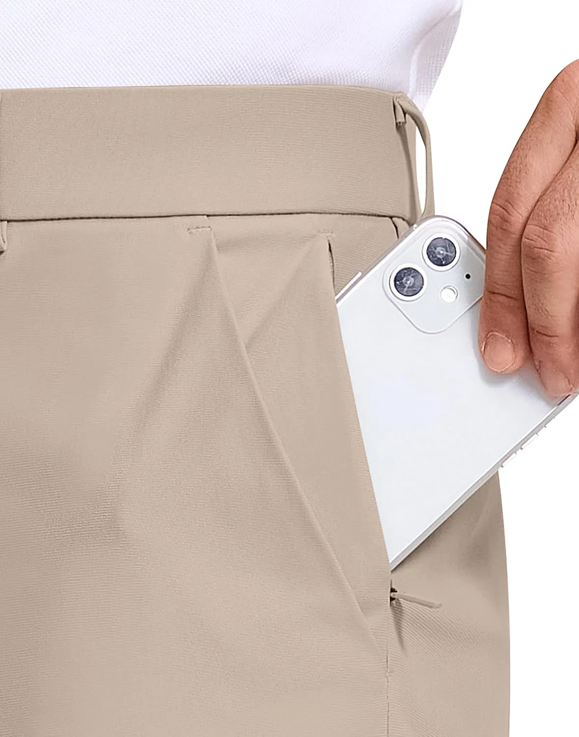 Golf Pants Men 30" 32" 34" Inseam 5 Pockets Stretch Slim Fit Lightweight Quick Dry Dress Chino Trousers