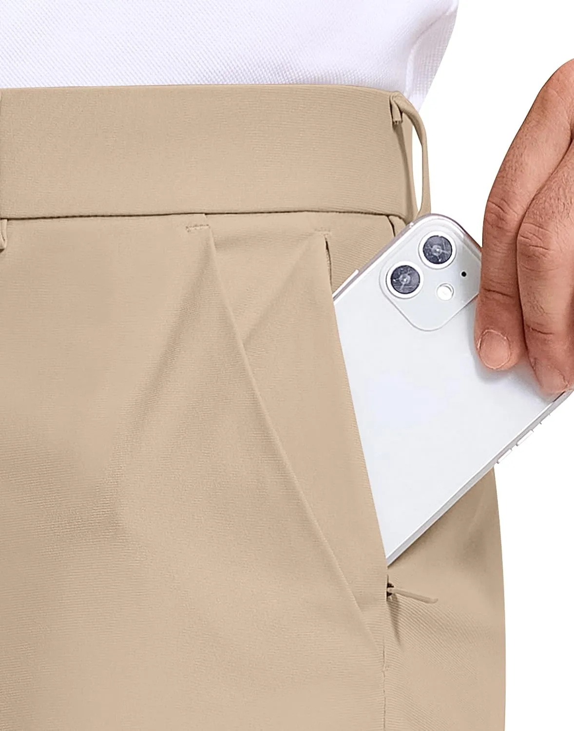 Golf Pants Men 30" 32" 34" Inseam 5 Pockets Stretch Slim Fit Lightweight Quick Dry Dress Chino Trousers