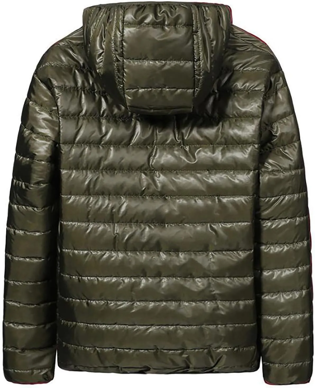 Men's Down Puffer Jacket with Hood Full Zip Water-Resistant Quilted Jackets Lightweight Puffy Bubble Hooded Winter Coat