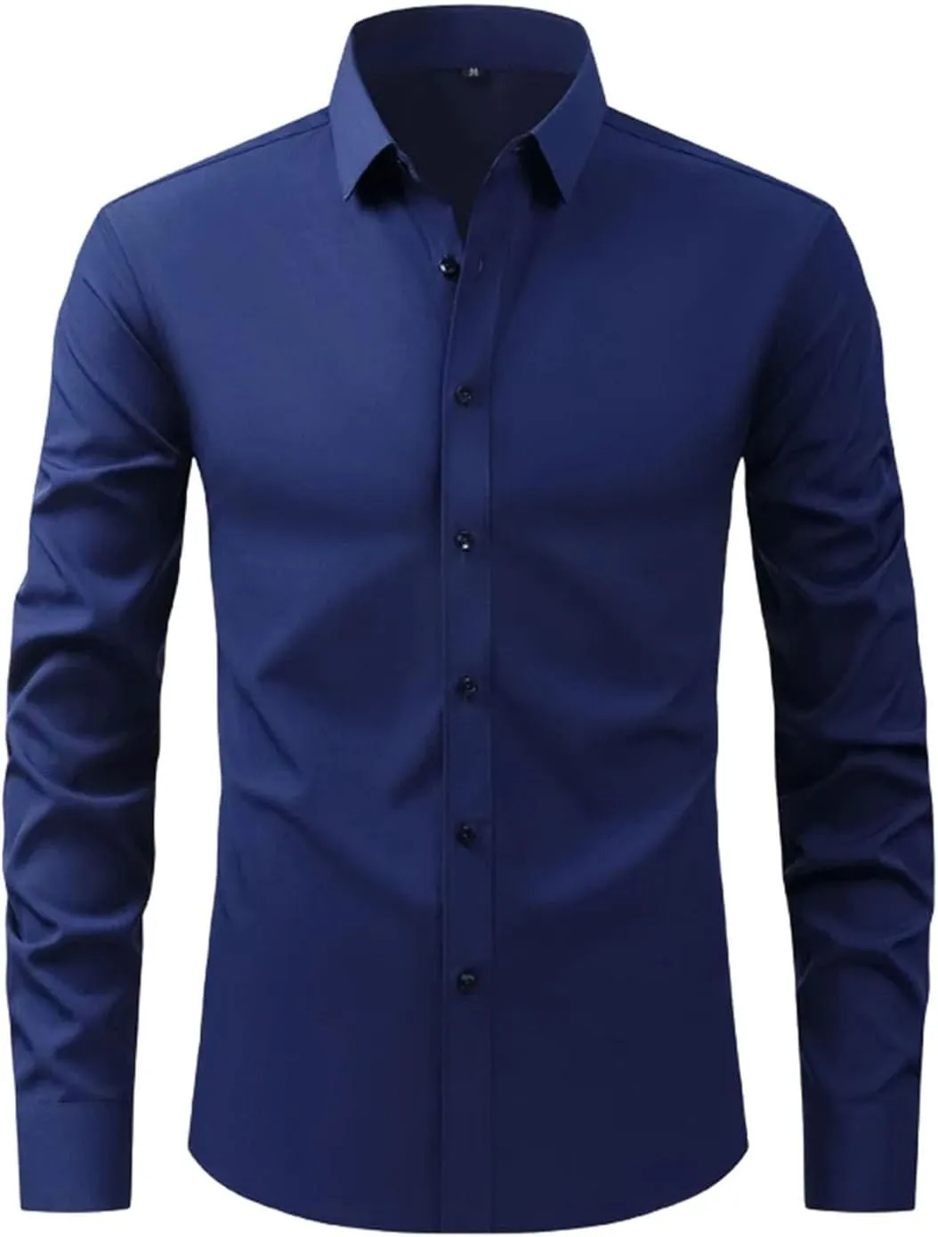 Mens Dress Shirts Wrinkle-Free Stretch Button Down Shirt Men Long Sleeve Slim Fit Formal Business