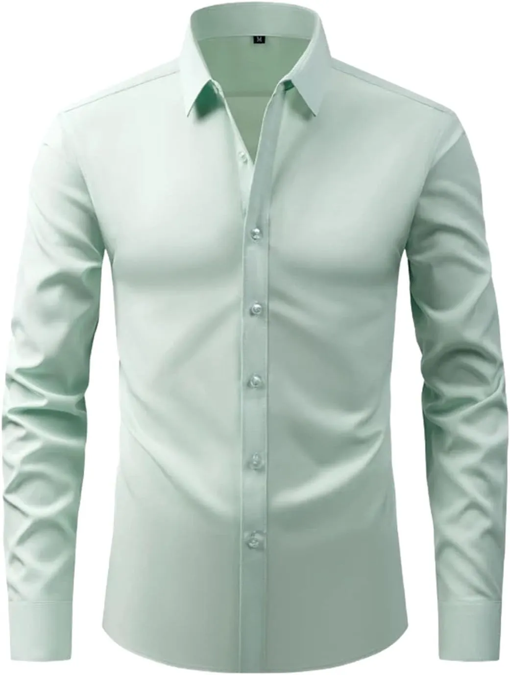 Mens Dress Shirts Wrinkle-Free Stretch Button Down Shirt Men Long Sleeve Slim Fit Formal Business