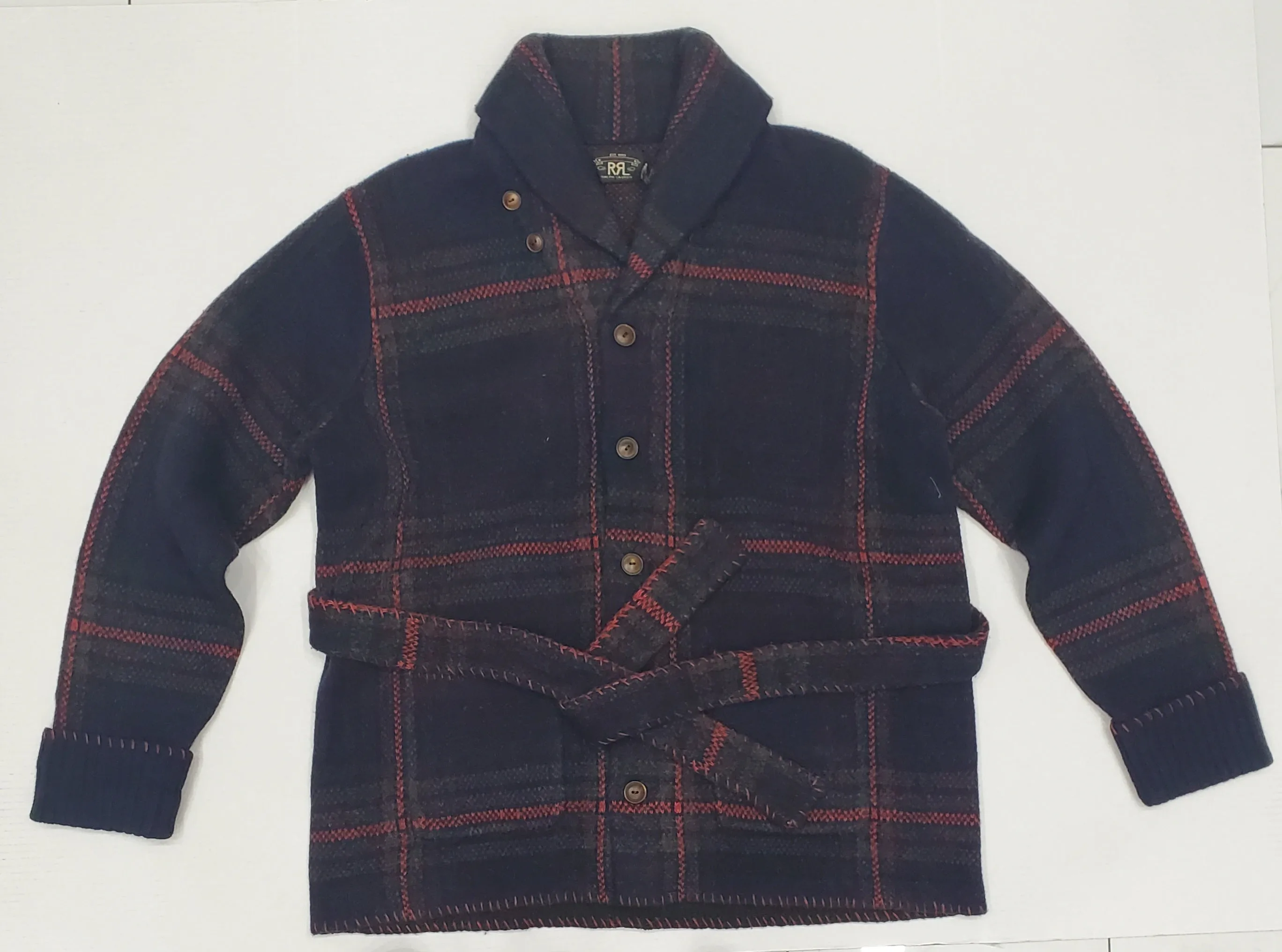 Nwt Ralph Lauren RRL Plaid Pattern Belted Jacket