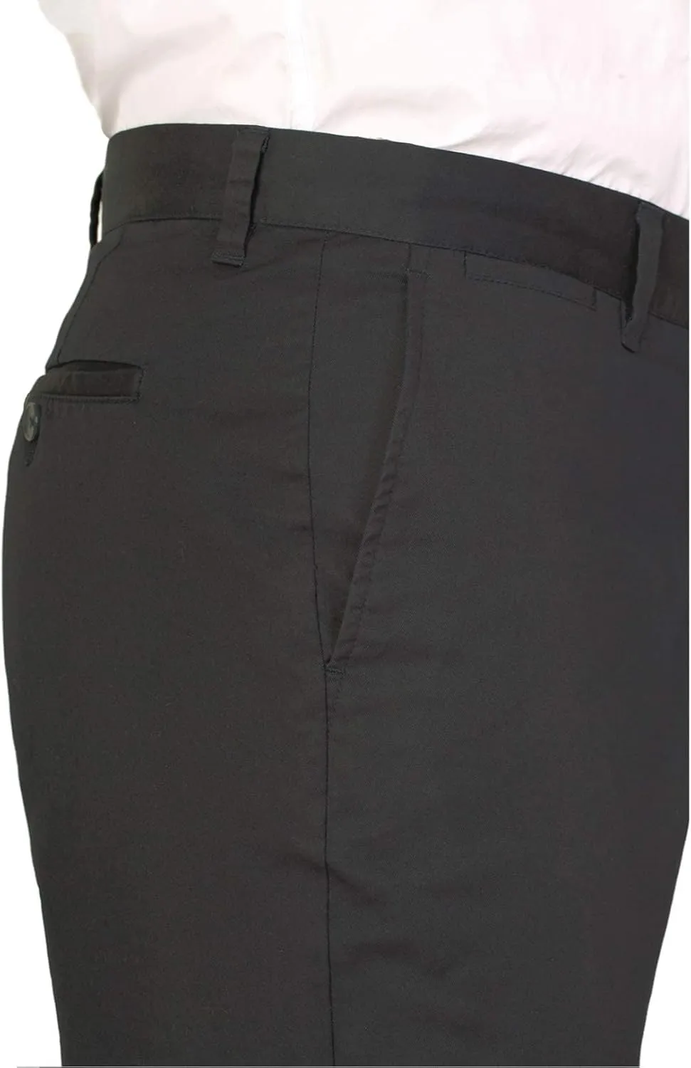 P&L Men's Casual Pants Straight Fit Cotton Stretch Flat Front Trousers for Man