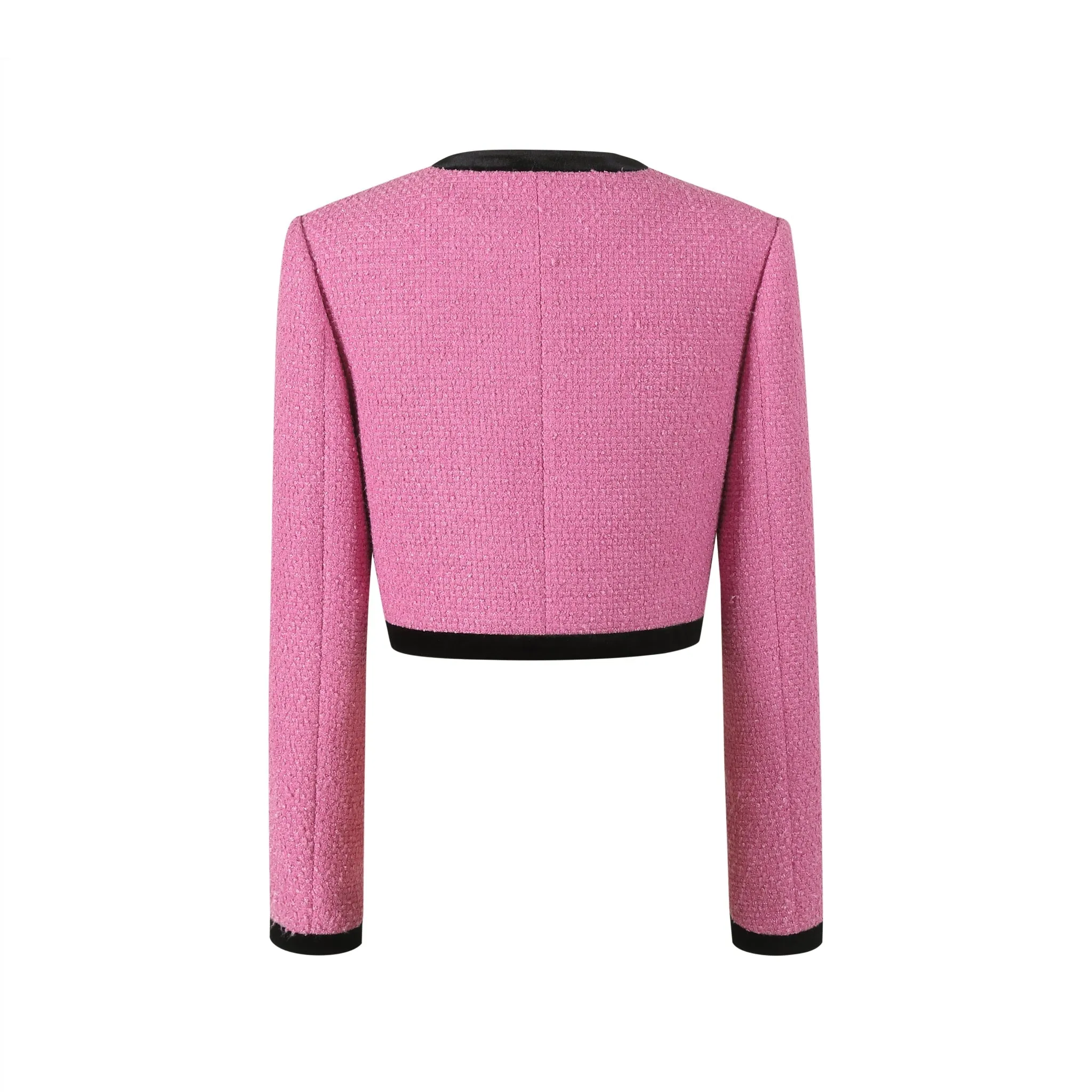 Pink Wool Sequin Trimmed Jacket