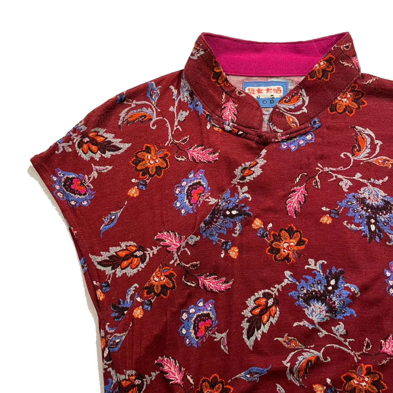 'Red/Floral' Printed Qipao Dress