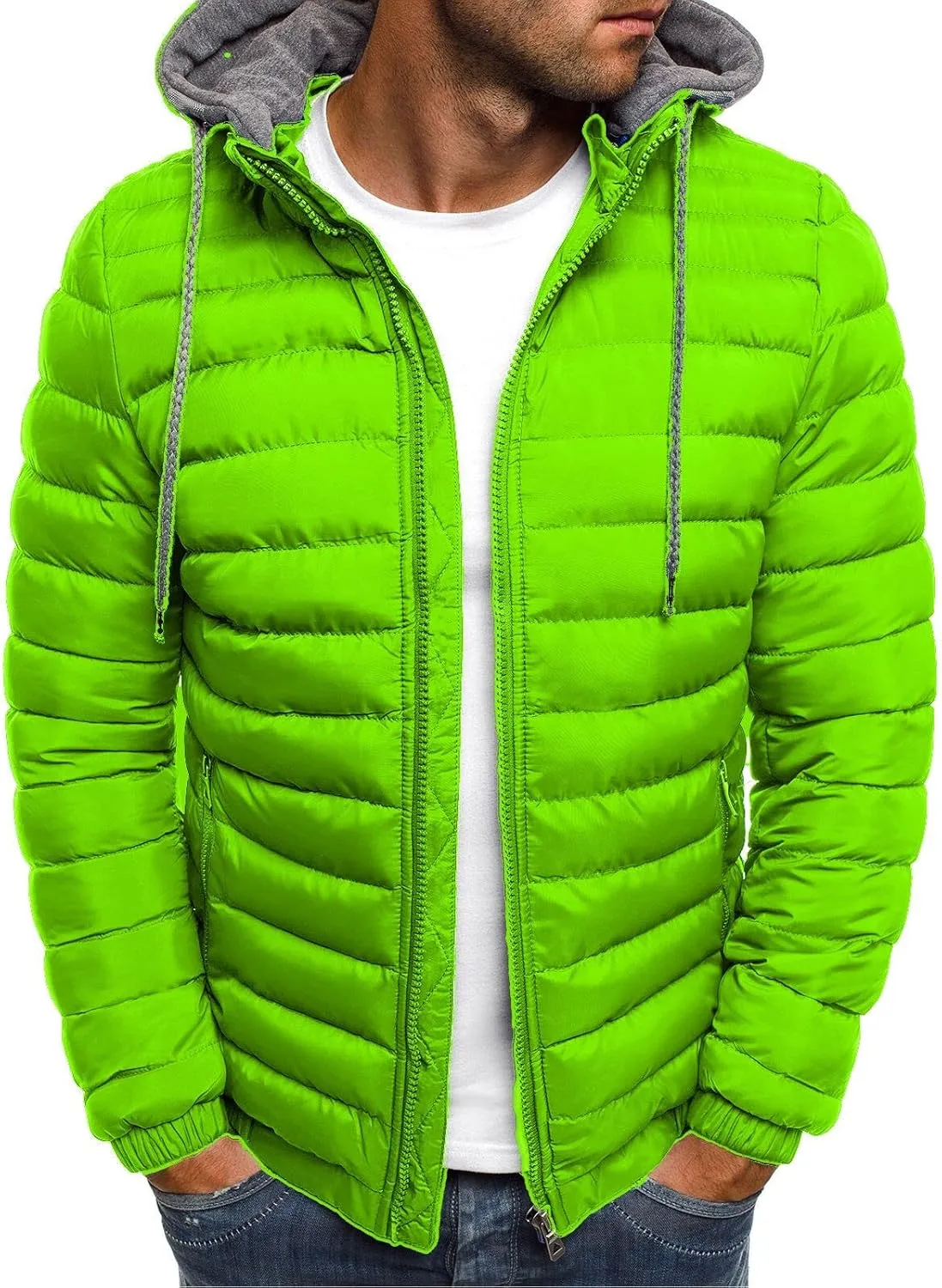 SHOPESSA Men Fleece Lined Windbreaker Hooded Lightweight Down Jacket Womens Winter Jacket 2023 Extreme Cold Weather Jacket