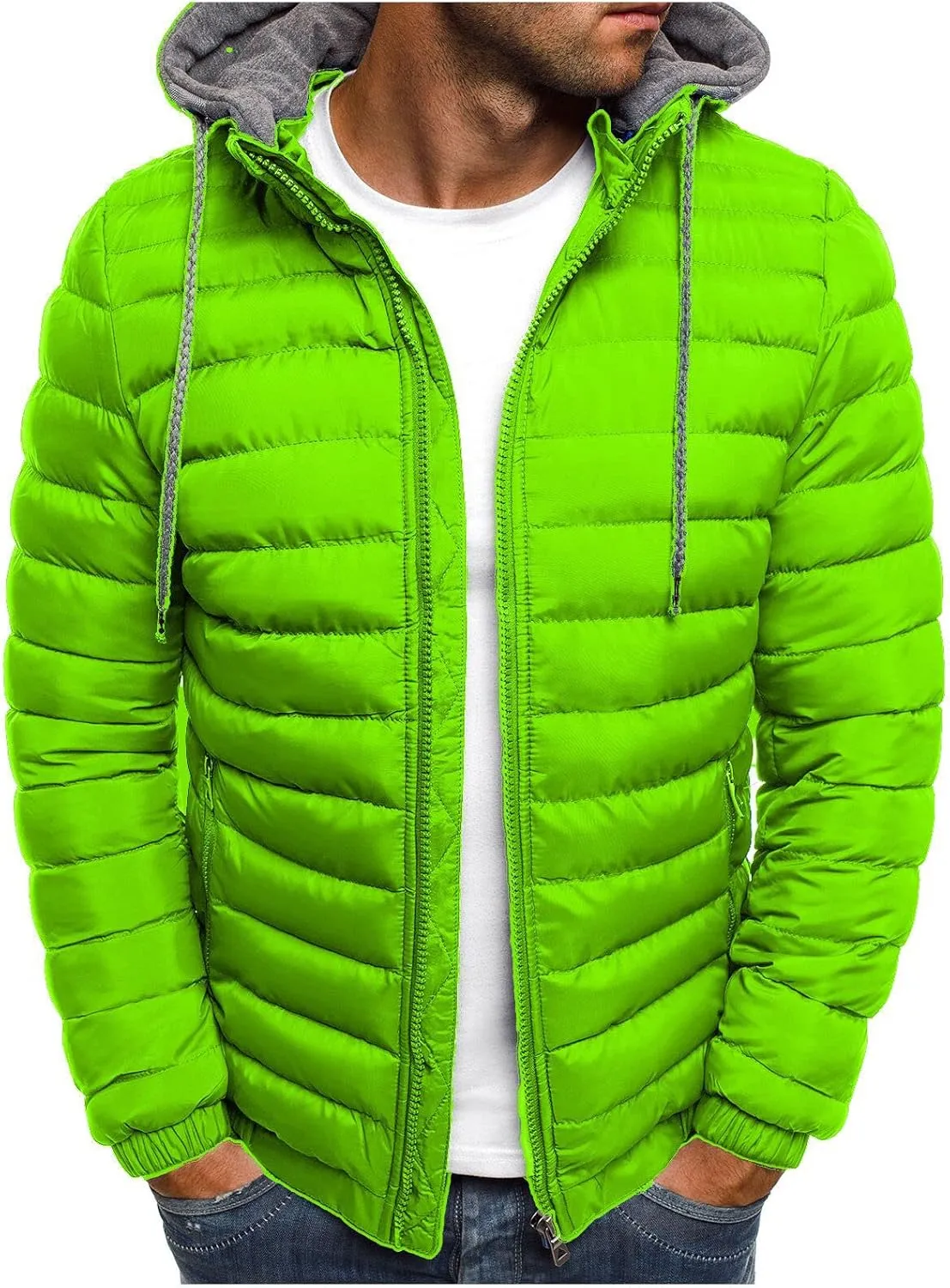 SHOPESSA Men Fleece Lined Windbreaker Hooded Lightweight Down Jacket Womens Winter Jacket 2023 Extreme Cold Weather Jacket
