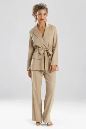 Solid Linen Belted Jacket
