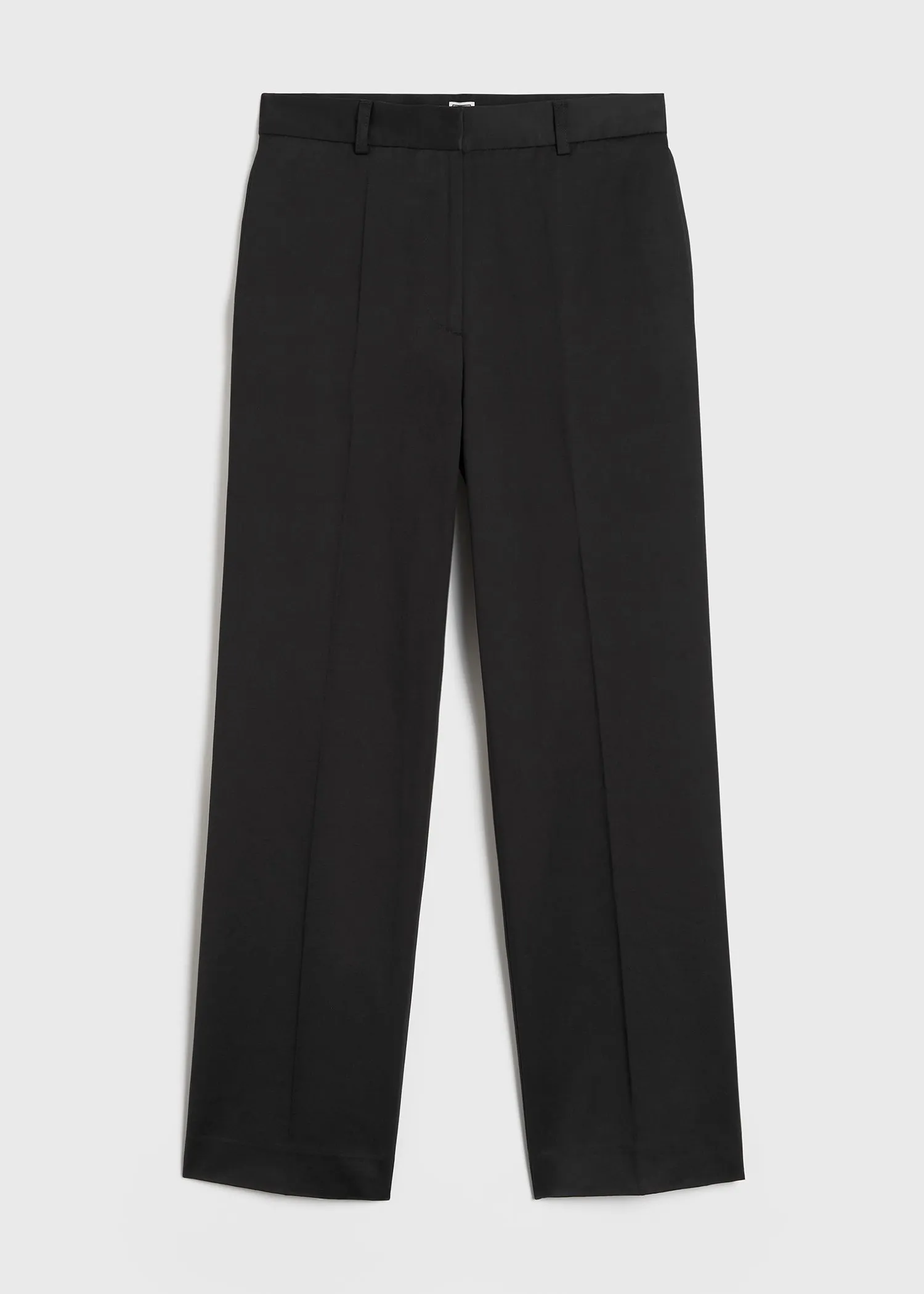 Straight satin trousers black