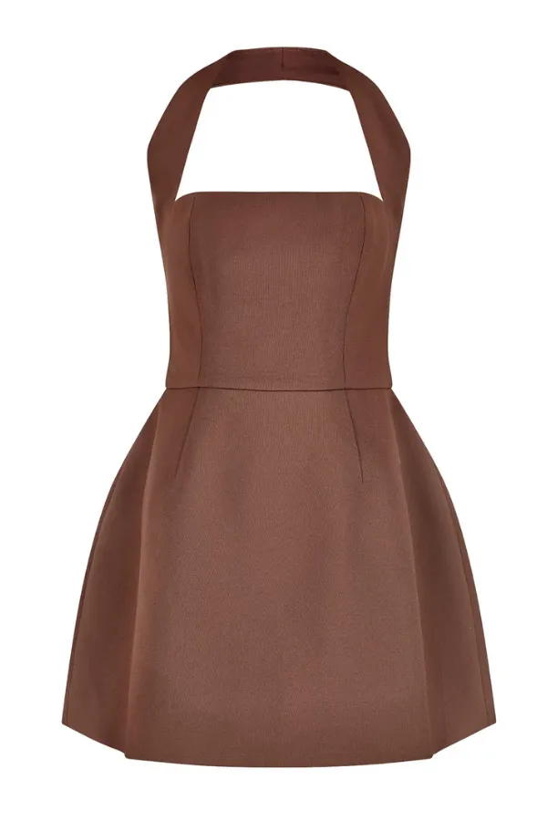 The Ultimate Muse Structured Mini Dress	Brown