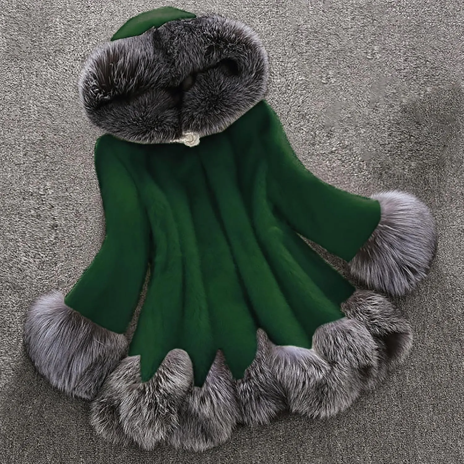 Women's Faux Fur Coat 2024 Winter Fashion Fuzzy Fluffy Long Sleeve Jacket Plus Size Thickened Warm Hoodies Outerwear