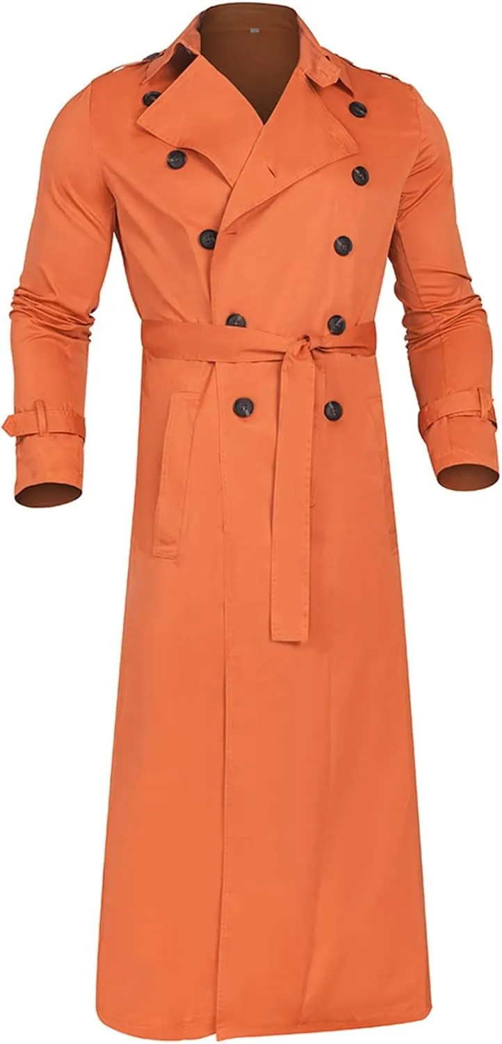Ymosrh Mens Jackets Lightweight Long-Slevee Luxury Full Length Trench Coat Long Wool Overcoat Winter Fleece Jacket